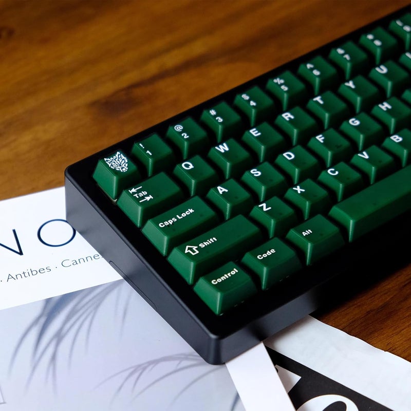 Sumgsn 114 Keys Custom Translucent Double Shot Keycaps Cherry Profile Emeral Green Keycaps Set Fit for Cherry Mx Switches Mechanical Keyboard - Image 1